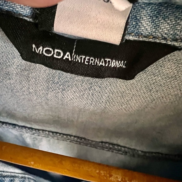 MODA Denim Snap Button-Up Shirt Dress - Picture 6 of 8